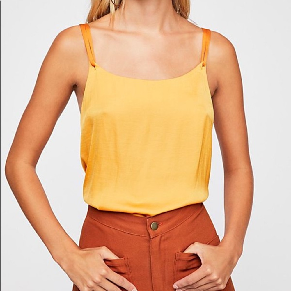Free People Yellow “Move Lightly” Cami Top